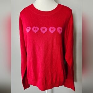 Tommy Hilfiger Heart Lightweight Knit Sweater Size XL